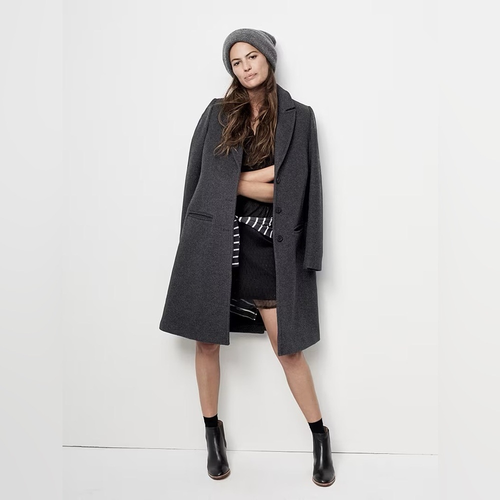 nwt MADEWELL Teatro Swing Coat Heather Dark Gray Size 4 F7304